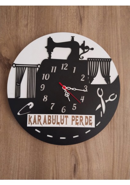 Perde**temalı (Perdeci Iş Yerine Özel) Kişiye Özel Isim Yazılı Duvar Saati modelleri