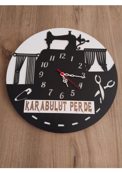 Perde**temalı (Perdeci Iş Yerine Özel) Kişiye Özel Isim Yazılı Duvar Saati fırsatları