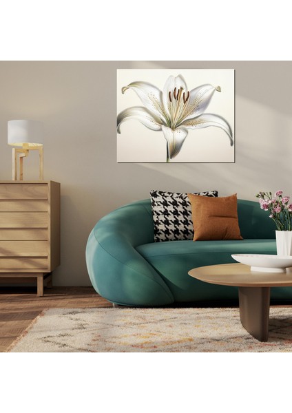 Beyaz Lilium Çiçeğ Baskı Kanvas Tablo