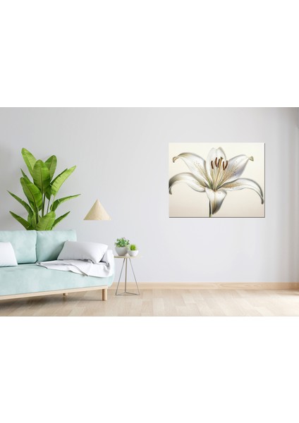 Beyaz Lilium Çiçeğ Baskı Kanvas Tablo fiyatları