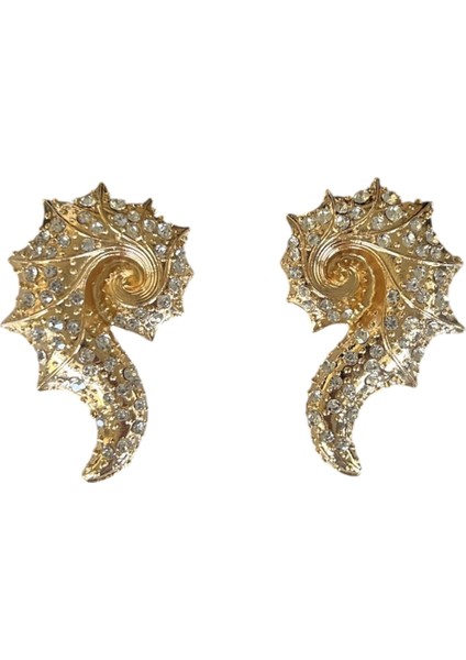 Taş Işlemeli Salyangoz Küpe