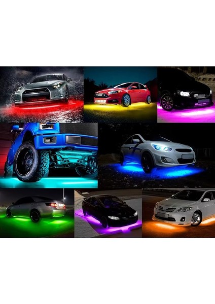 Rgb LED Neon Undercar Glow 12V Araç Altı Şasi Dekoratif Aydınlatma Kiti App + Kumanda Kontrollü fiyatları