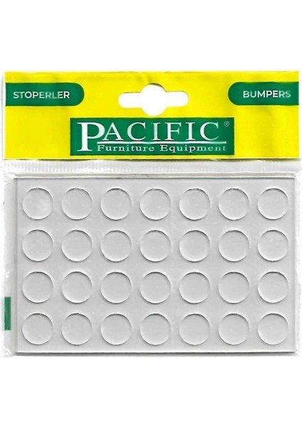 Pacıfıc Yapışkanlı Silikon Cam Masa Altlıkları 14 mm 28 Li