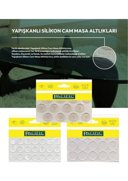 Pacıfıc Yapışkanlı Silikon Cam Masa Altlıkları 14 mm 28 Li fırsatları
