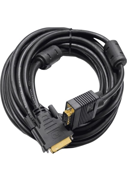Awm DVI To VGA Cable E256295 Ses Jacklı -5 Metre DVI To VGA Kablosu E256295
