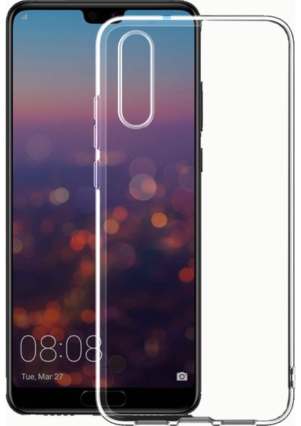 Huawei P20 Kılıf Ecrz Süper Silikon Kapak-Renksiz