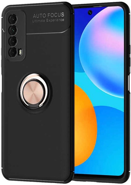 Huawei P Smart 2021 Kılıf Ecrz Ravel Silikon Kapak-Siyah-Rose Gold