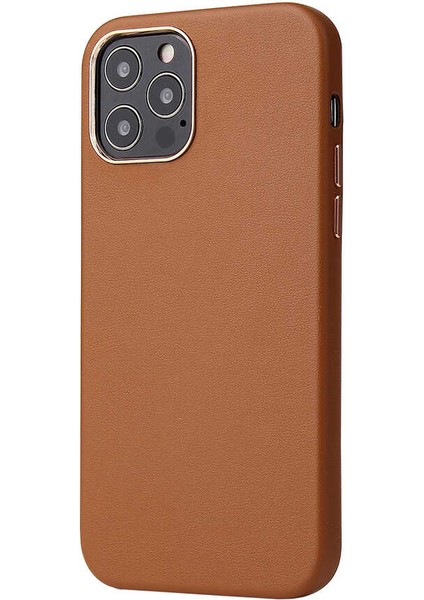 iPhone 12 Pro Max Uyumlu Ecrz Eyzi Kapak-Kahverengi