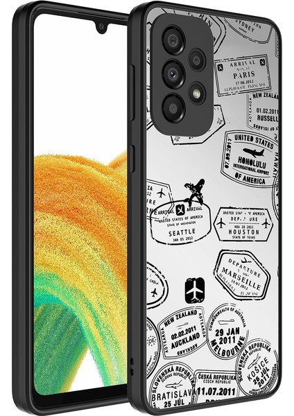 Galaxy A73 Kılıf Aynalı Desenli Kamera Korumalı Parlak Ecrz Mirror Kapak-Seyahat