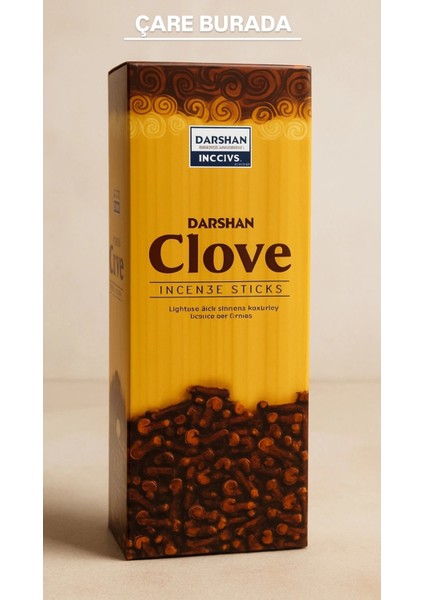 Darshan Incense - Clove 20'li Çubuk Tütsü (Karanfil)