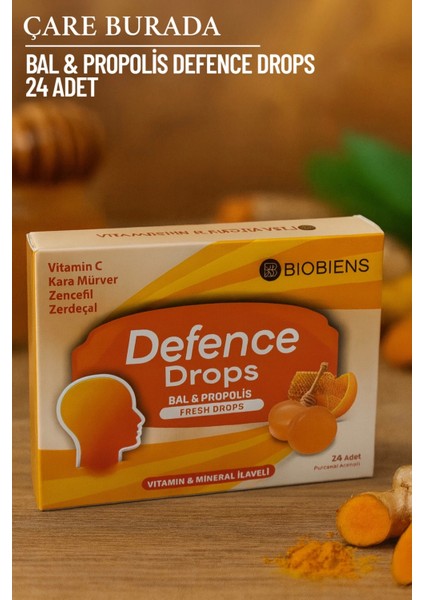 Biobiens - Bal & Propolis Pastil 24 Adet ( Vitamin C & Zencefil & Zerdeçal & Karamürver)
