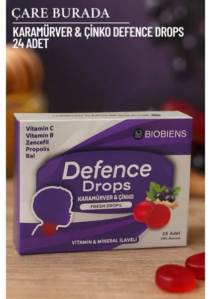 Biobiens - Karamürver & Çinko Pastil 24 Adet ( Propolis & Zencefil & Vitamin B)
