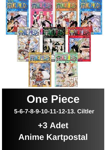 One Piece 5-6-7-8-9-10-11-12-13. Ciltler (9 Kitap) | Anime Kartpostallar