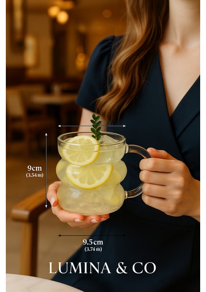 400 ml Borosilikat Cam Bardak – Isıya Dayanıklı, Şeffaf Modern Tasarım