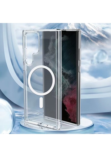 Galaxy S23 Ultra Kılıf Ecrz Tacsafe Wireless Kapak-Renksiz fiyatları