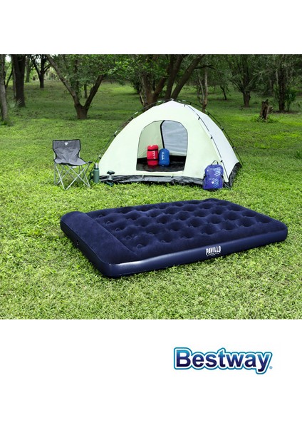Pavillo Kadife Yüzeyli Çift Kişilik Şişme Yatak 191x137x28 cm – Yetişkinlere Özel Dahili Ayak Pompalı fırsatları