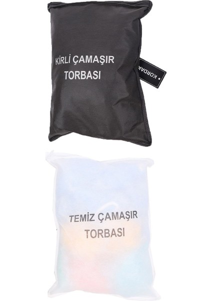 Fermuarlı Renkli Çamaşır Torbası 2'li Set – Temiz ve Kirli Çamaşır Saklama, Ev ve Askeri Kullanıma Uygun fırsatları