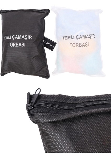 Fermuarlı Renkli Çamaşır Torbası 2'li Set – Temiz ve Kirli Çamaşır Saklama, Ev ve Askeri Kullanıma Uygun indirimleri