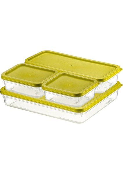 Alfa Saklama Kabı 4lü Set No: 1 Yeşil