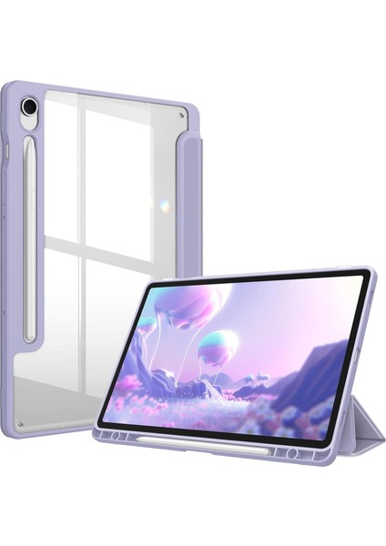 Samsung Galaxy Tab S10 Fe Plus 13.1 Inç 2025 Kılıf Grafiti Şeffaf Kalem Bölmeli Akıllı Tablet Kılıfı SM-X620 X626