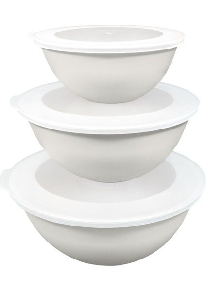 Lunar Kapaklı Kase 3lü Set 3lt 2lt 1lt Beyaz fiyatları
