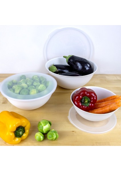 Lunar Kapaklı Kase 3lü Set 3lt 2lt 1lt Beyaz indirimleri