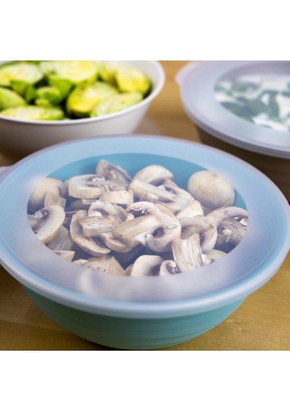 Galaksi Desenli Kapaklı Kase 3lü Set 3lt 2lt 1lt Turkuaz