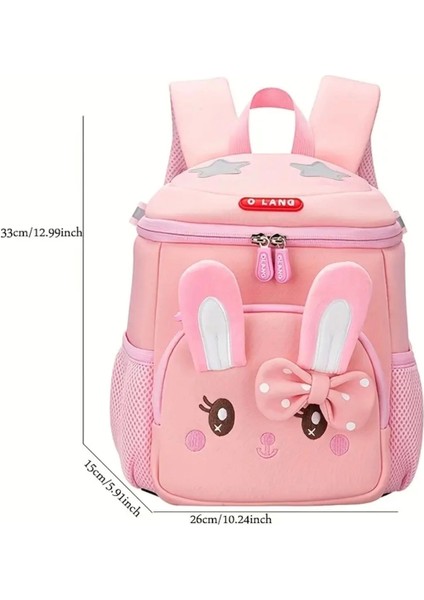 Kız Çocuk Için Pembe Tavşan Desenli Okul ve Sırt Çantası (33X26X15 Cm) modelleri
