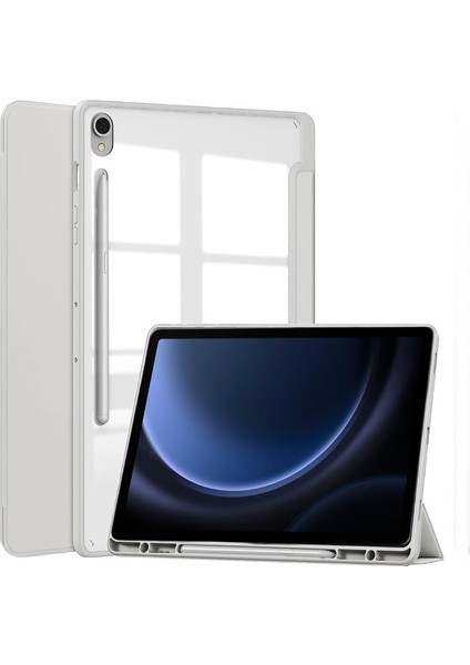 Samsung Galaxy Tab S10 Fe Plus 13.1 Inç 2025 Kılıf Grafiti Şeffaf Kalem Bölmeli Akıllı Tablet Kılıfı SM-X620 X626