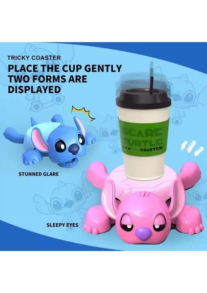 Pembe Stıtch Hareketli Çılgın Bardak Altlığı