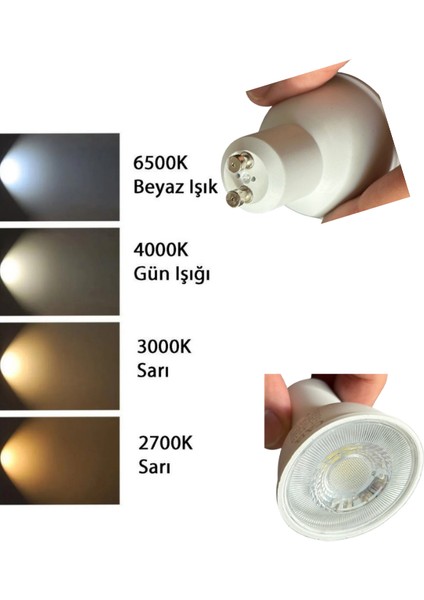 (5 adet) Cata 9W (50W) Beyaz Işık (6500K) Dim Edilebilir GU10 DUYLU LED Spot Ampul indirimleri