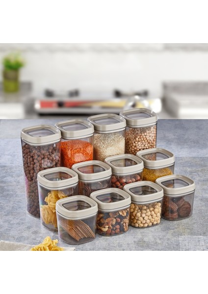 Bonny Erzak Saklama Kabı 12LI Set 1,8 Lt 1 Lt 600 ml Bej