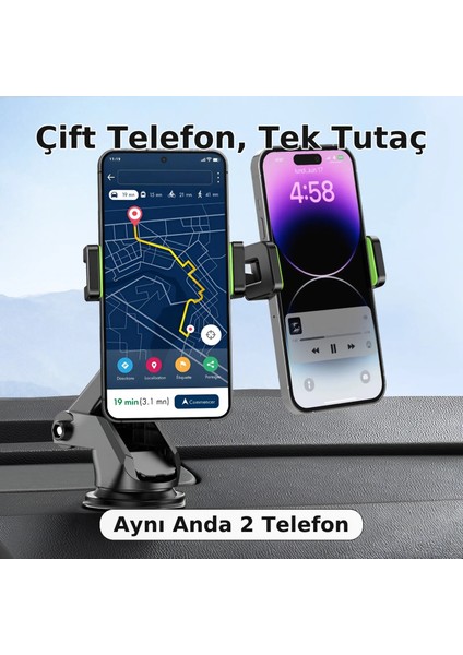 5.0-6.9 Inç Uyumlu Çift Mandallı Vakumlu 360° Döner Telefon Tutucu fiyatları