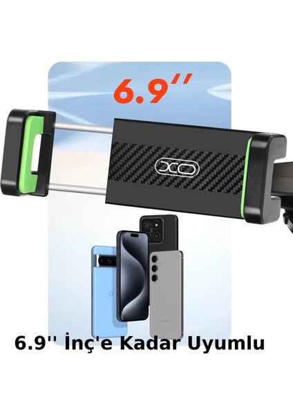 5.0-6.9 Inç Uyumlu Çift Mandallı Vakumlu 360° Döner Telefon Tutucu indirimleri