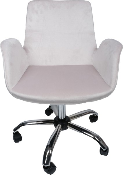 Krom Metal Ayaklı | Ofis, Çocuk Odası Çalışma Sandalyesi (Ayarlanabilir) Baby Face Maki Kollu