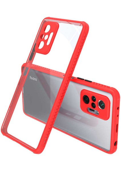 Xiaomi Redmi Note 10 Pro Kılıf ​​ecrz Kaff Kapak-Kırmızı
