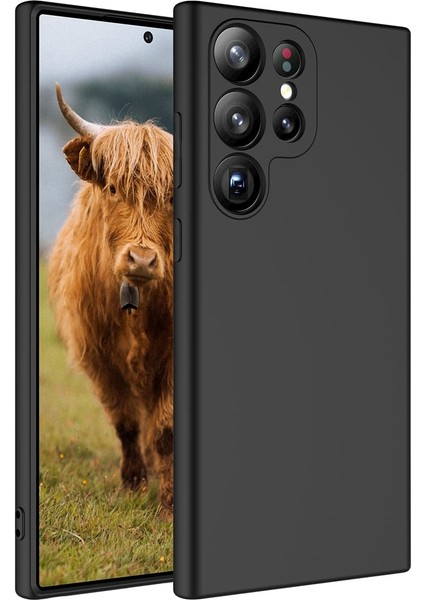 Galaxy S23 Ultra Kılıf Ecrz Mara Laaakan Kapak-Siyah