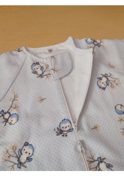 Pamuk Pazen Uzun Kollu Bebek Uyku Tulumu %100 Pamuk Çift Kat Pazen Kumaş 1tog