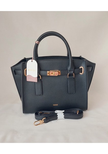 252AÇ315 Model Sarach Marka Siyah Renk El ve Omuz Çantası