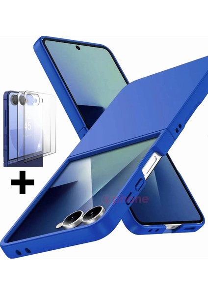 Samsung Galaxy Z Flip 7 Kılıf Mat Pürüssüz Ultra Ince Slim Full Koruma + Arka Cam Ekran Koruyucu Set