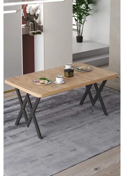 Parla Mutfak Yemek Masası W Metal Ayak 70X110 Mutfak Yemek Masası