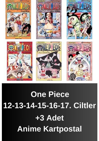 One Piece 12-13-14-15-16-17. Ciltler (6 Kitap) | Anime Kartpostallar