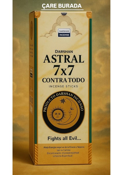 Darshan Incense - Astral 7×7 20'li Çubuk Tütsü (Kötü Enerjilere Karşı)