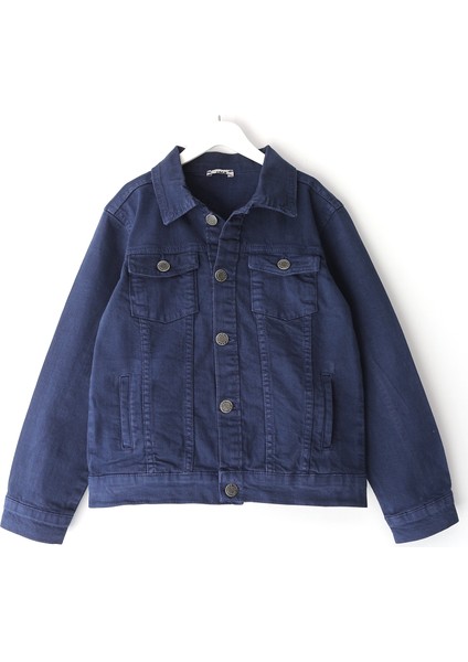 Erkek Çocuk Cep Detaylı Denim Kot Jean Ceket 5-14 Yaş Lacivert 001-0002105