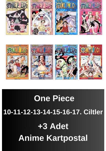 One Piece 10-11-12-13-14-15-16-17. Ciltler (8 Kitap) | Anime Kartpostallar