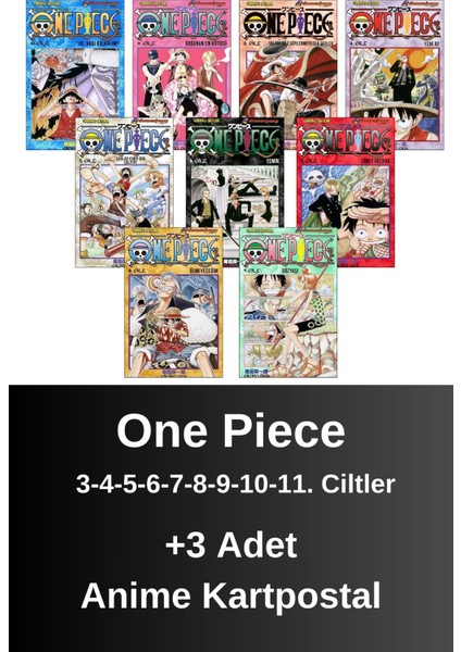 One Piece 3-4-5-6-7-8-9-10-11. Ciltler (9 Kitap) | Anime Kartpostallar