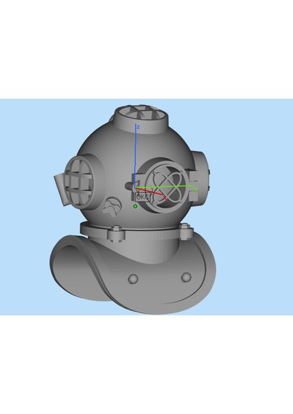Üç Cıvatalı Kask (Dalış Kaskı) (Plastik Aparattır!!!) 3D