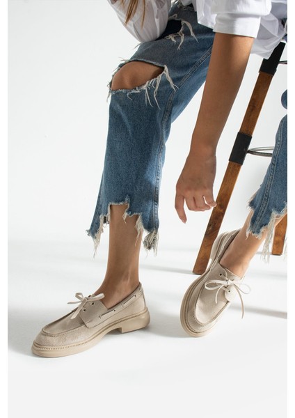 Camelia Kadın Günlük Loafer Bej Süet