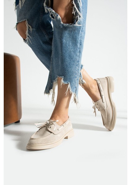 Camelia Kadın Günlük Loafer Bej Süet modelleri