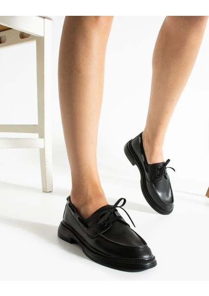 Camelia Kadın Günlük Loafer Siyah Cilt fırsatları